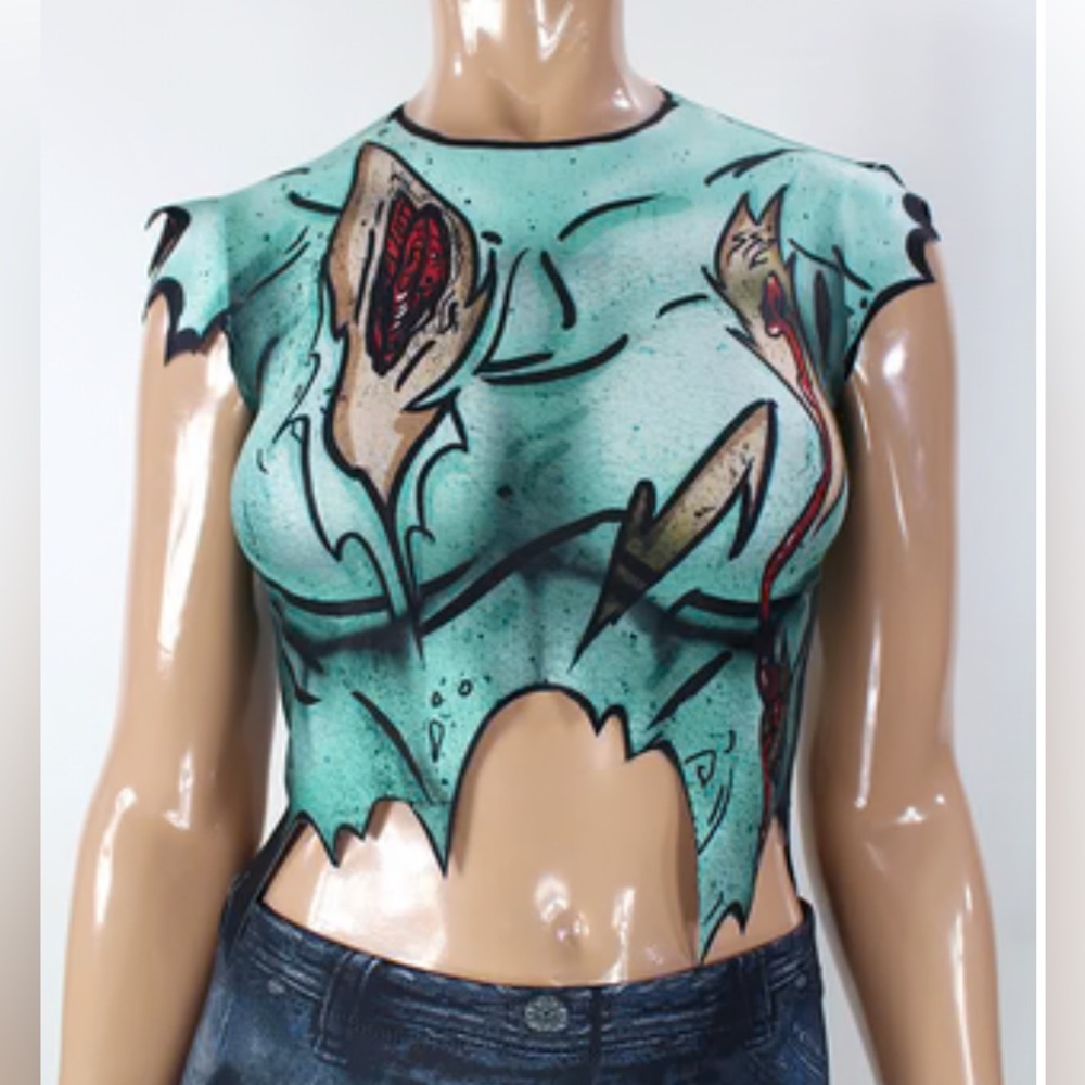 Zombie Tank Top - Crop Top Shirt - Zombie Costume
